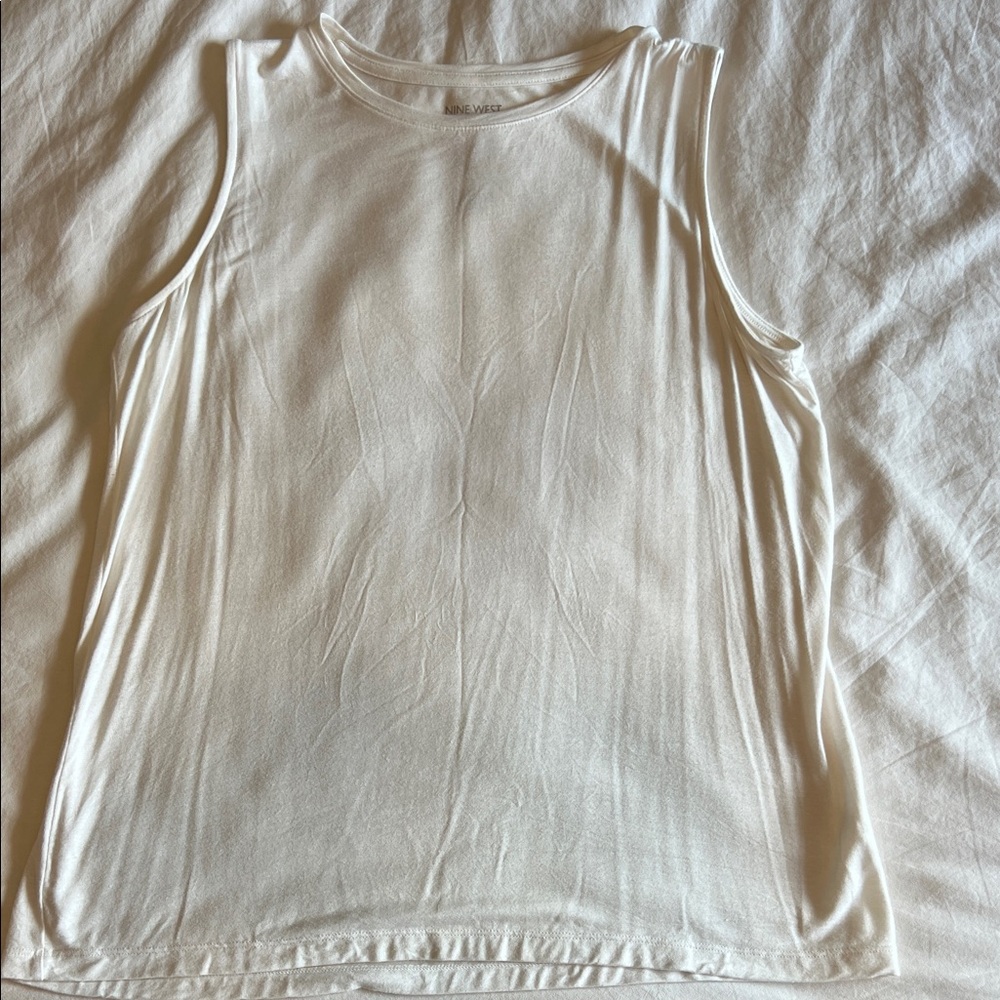 Nine West Women's Ivory Sleeveless Tank Top